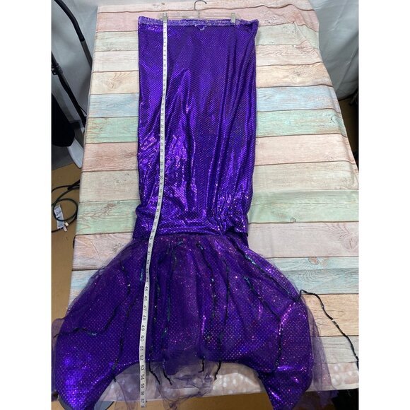 Mermaid Merman Purple Sparkle 3 Piece Adult L XL Costume Drama Dept As Is - Picture 16 of 16